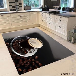 4116 فرشینه اشپزخانه طرح قهوه اسپرسو
