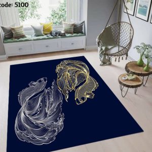 5100 فرشینه طرح ماهی طلایی و نقره ای